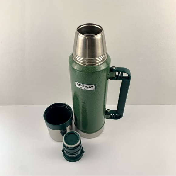 New STANLEY Green Stainless Steel XL 1.40Qt Classic Thermos Foldable Handle - Picture 15 of 15